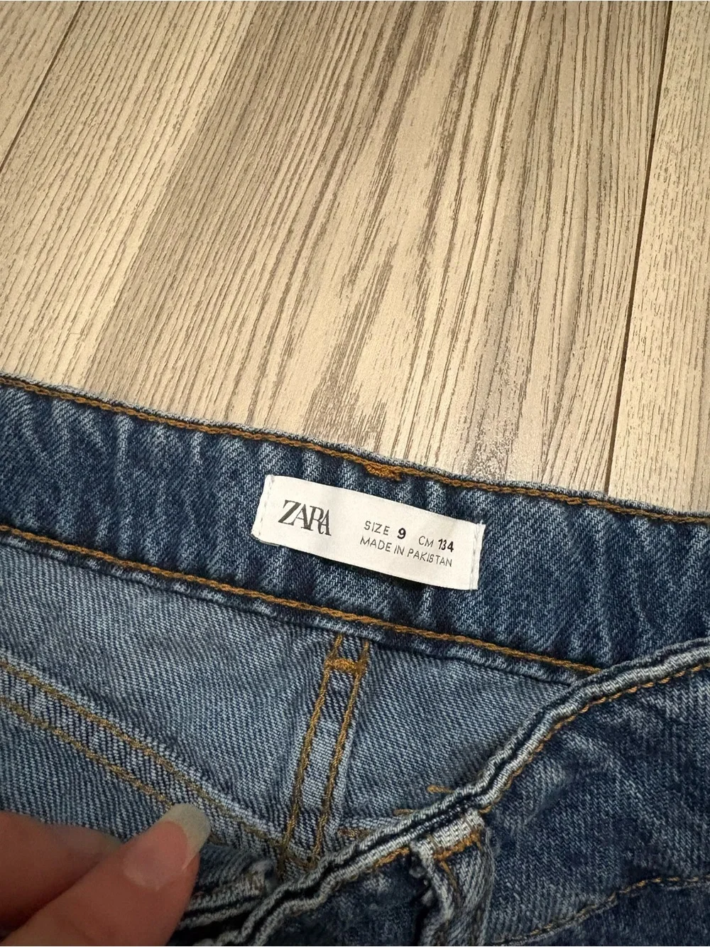 Zara Kids Distressed Denim Mini Skirt Size 9